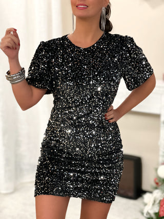 Robe à sequins LAURIA - ARGENT