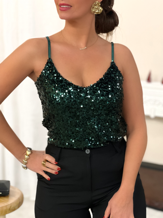 Top JULIE - VERT FONCE