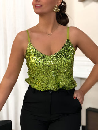 Top JULIE - VERT POMME