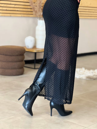 Longue robe ANGELICA - NOIR