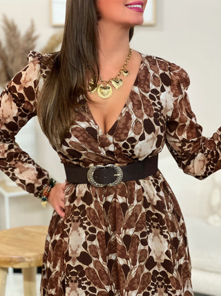 Longue robe ROXANNE - BRUN