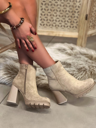 Bottines en suédine CELIA - BEIGE