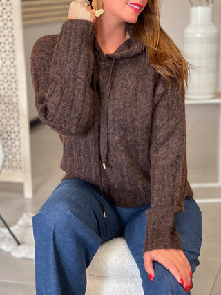 Pull à capuche NARILA - MARRON