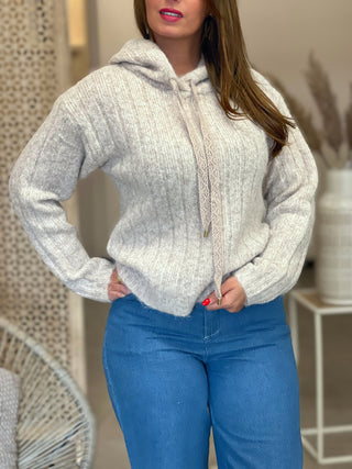 Pull à capuche NARILA - BEIGE