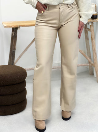 Pantalon simili LINA - BEIGE (9626531496259)