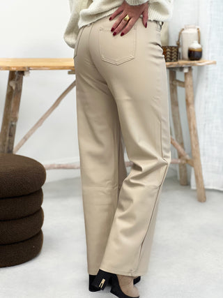 Pantalon simili LINA - BEIGE (9626531496259)