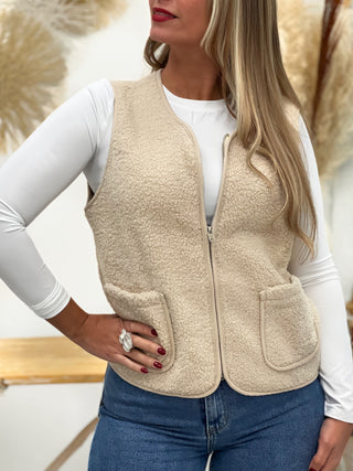 Gilet sans manches ENRIKA - BEIGE (9626772767043)