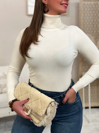 Pull col roulé RAMIA - BEIGE