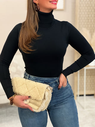 Pull col roulé RAMIA - NOIR