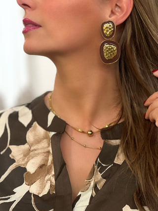 Boucles d’oreilles en acier ZAKINA - MARRON