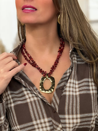 Collier en acier KRYSTA - BORDEAUX