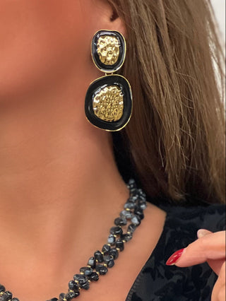 Boucles d’oreilles en acier ZAKINA - NOIR