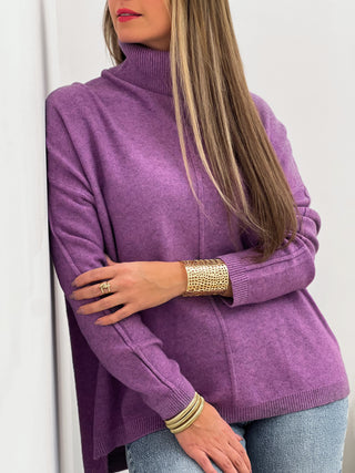 Pull col roulé ROSIE - MAUVE (8918734602563)