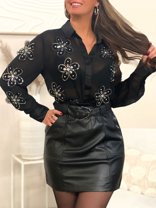 Jupe simili FARAH - NOIR