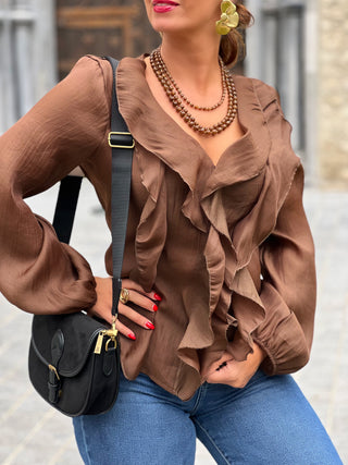 Chemise LIDIA - MARRON