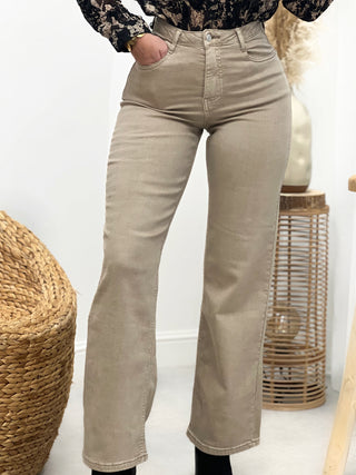 Jeans Wide leg DELVINA - BEIGE (9639180304707)