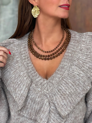 Collier en acier GIUSEPPA - MARRON