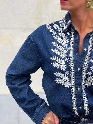 Chemise en jeans ISABELA - BLEU