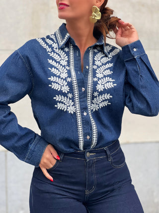 Chemise en jeans ISABELA - BLEU