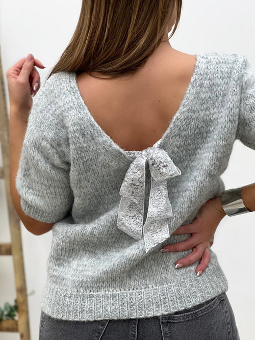 Pull courtes manches LYSE - GRIS (8958672208195)