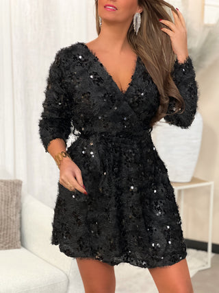 Robe sequins ANGELA - NOIR