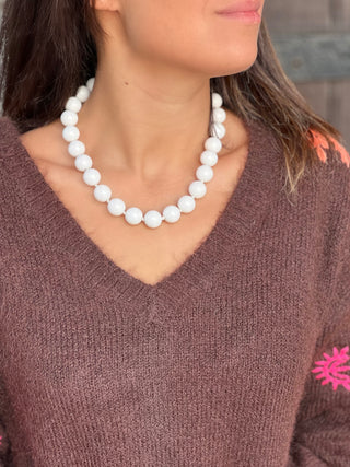 Collier en acier EMMA - BLANC