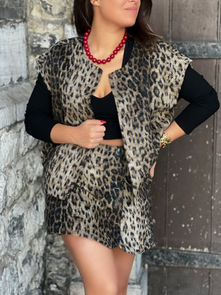 Veste sans manches CORALY - LEOPARD