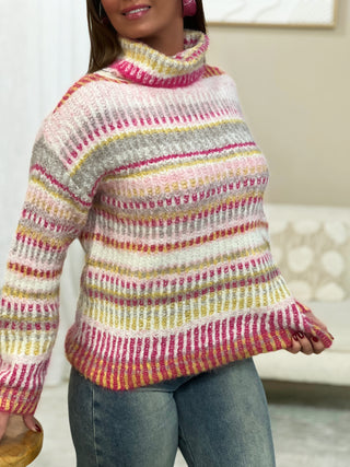 Pull col roulé JEANNA - ROSE