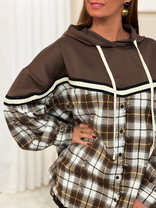 Sweat chemise KEMILA - BRUN