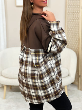 Sweat chemise KEMILA - BRUN