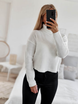 Pull col roulé ONA - BLANC (7533422674074)