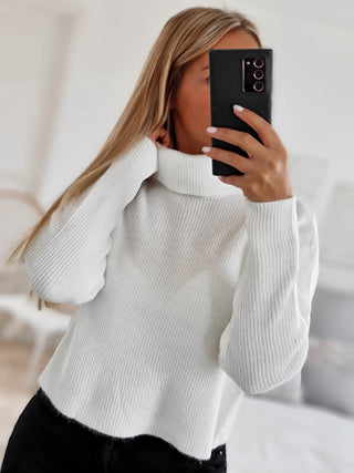 Pull col roulé ONA - BLANC (7533422674074)