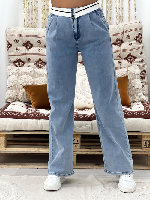 Jeans wide leg JOIA - BLEU (7772563931290)