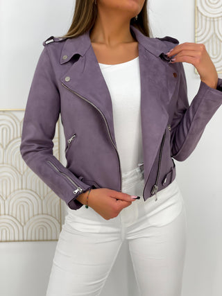 Perfecto en suédine GABRIELLE - VIOLET (7703478370458) (7712625459354)