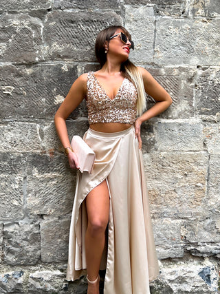 Longue jupe ILONNA - BEIGE (7776825409690)