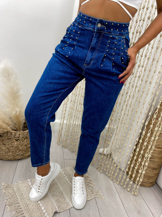 Jeans mom NAJIBA - BLEU (7202874884250)