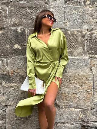 Robe CELESTINE - VERT ANIS (7776825835674)