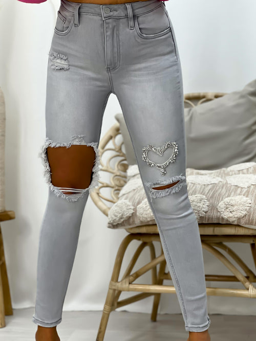Jeans slim GINNIE - GRIS (7746709520538)