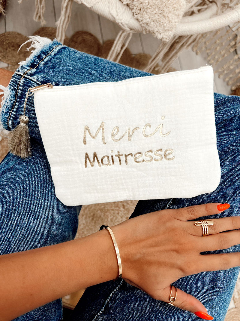 Bracelet en acier "merci maîtresse" - ARGENT (7362387181722)
